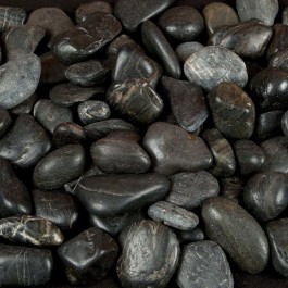 Black Beach Pebbles Random Polished