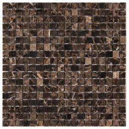 Spanish Emperador Dark 5/8x5/8 Polished Marble Mosaic