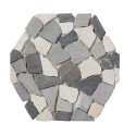 Honey Interlocking Multi Colour Hexagon Shape Pebble Tile