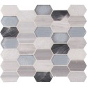 Harlow Picket 12X12 Glass Metal Stone Mosaic