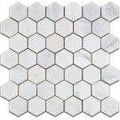 Oriental White 2x2 Hexagon Honed Mosaic