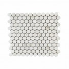 Bianco Oro 1X1 Penny Round Honed Marble Mosaic