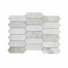 Bianco Oro 2X6 Gem Shaped Polished Marble Mosaic