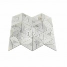 Bianco Oro Arrow Pattern Chevron Polished Marble Mosaic