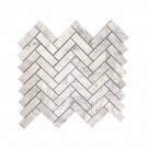 Carrara White 1X3 Herringbone Honed Marble Mosaic Tile