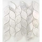 Kalta Bianco White 2X2 Polished Leaf Shaped Mosaic