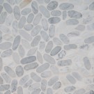 Sliced Carrara White 12x12 Pattern Tumbled Marble Pebble