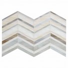 Urban Wave Greige 3mm Glossy Glass Mosaic Tile