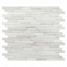 White Oak Splitface Interlocking Pattern Marble Mosaic