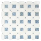 Azula Hatchwork 12X12 Polished Marble Mosaic Tile