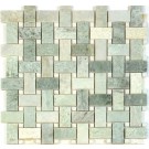 Ming Green 12x12 Polished Basketweave Mosaic