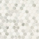Bianco Dolomite Tibi 12x12 Polished Marble Mosaic Tile