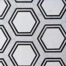 Black And White Waterjet 14X16 Hexagon Mosaic Tile
