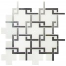 Blanco Lynx 10.47X10.4 Waterjet Polished Marble Mosaic Tile