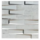 Carrara Marble 2X6 3d Glass Mix Mosaic Tile