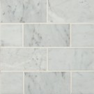 Carrara White 3x6 Polished Marble Subway Tile