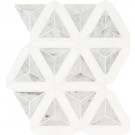 Carrara White Faceted 9X12 Polished Marble Mosaic Tile