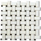 China White With Black Dot Basket Weave Mosaic