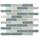 Colosseo Azul 1x4x4mm Brick Pattern Glass Mosaic Tile