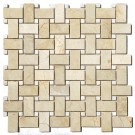 Crema Marfil Basket Weave White Marble 12x12 Polished