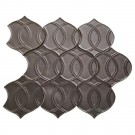 Dark Bronze Glazed Handmade Textured 14X15.3 Metallic Porcelain Mosaic Tile