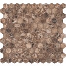 Emperador Dark hexagon 12X12 Tumbled