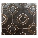 Floral Pattern Metallic Brown 6X11.4 Handmade Porcelain Mosaic Tile