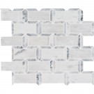 White Glossy 2X4 Staggered Beveled Subway Tile