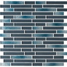 Harbor Celeste Interlocking 12X12 6mm Glossy Glass Mosaic Tile