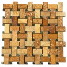 Autumn Gold Basket Weave Interlocking 12x12 Polished