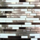 Stainless Steel & Glass Mix 12x12 Interlocking Mosaic