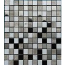 Stainless Steel and Stone 1x1 Honed/Polished Blend Mosaic