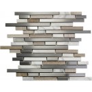 Stainless Steel +and White Stone Interlocking Blend Mosaic