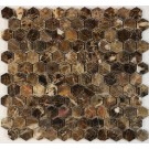 Emperador Dark 1x1 Hexagon Polished Marble Mosaic