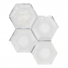 Medici Silver Geometric Pattern Hexagon Mosaic Tile