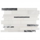 Moderno Blanco 12x18 Interlocking Pattern Mosaic