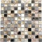 Stainless Steel and Shell 1x1 Mix Mosaic