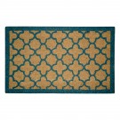 Quatrefoil Blue Natural Coir 22X36 Door Mat