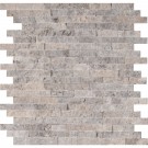 Silver Travertine Splitface Pattern Marble Tile