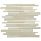 Snowcap Interlocking 4mm Glass Stone Blend Mosaic Tile