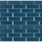 Tahiti Blue 2.5x8 Beveled Glass Subway Tile 