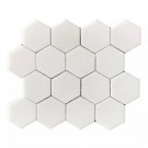 Thassos 3X3 Hexagon Polished Watejet Mosaic