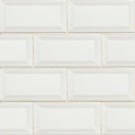 White Hudson 3X6 Glossy Bevel Subway Tile