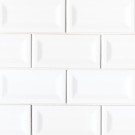 White Glossy 3X6 Inverted Beveled Subway Tile