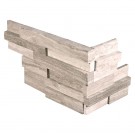 Silver Travertine 4.5x16 Split Face Mini Ledger Panel 