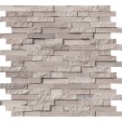 White Quarry Splitface Interlocking Pattern Marble Mosaic